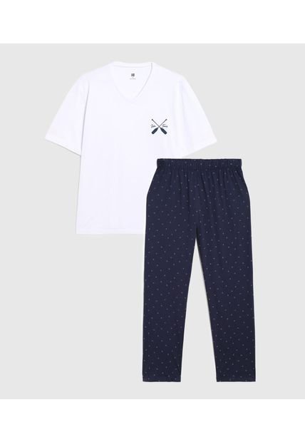 Pijama Para Hombre M/C P/L Color Azul Marca Ostu #60040204