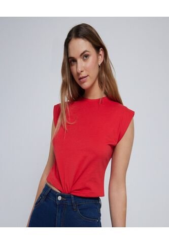 Camiseta Para Mujer Manga Sisa Color Rojo Marca Ostu #40092013 Ostu