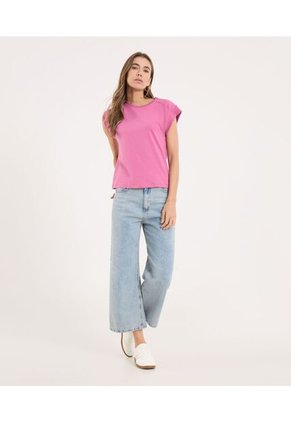 Camiseta Para Mujer Manga Sisa Cuello Redondo Color Morado Marca Ostu #40092610