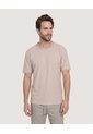 Camiseta Regular Preteñida Klang  Para Hombre Beige Ostu de Ostu