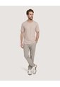 Camiseta Regular Preteñida Klang  Para Hombre Beige Ostu de Ostu