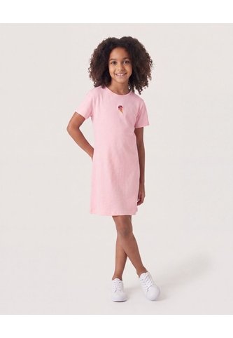 Vestido Helado Manga Corta  Infantil Niña Rosa Ostu Ostu