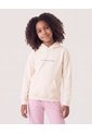 Buzo Hoodie Mensaje Inspirador  Infantil Niña Crema Ostu de Ostu