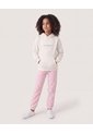 Buzo Hoodie Mensaje Inspirador  Infantil Niña Crema Ostu de Ostu