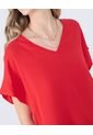 Blusa Para Mujer Manga Corta Color Rojo Marca Ostu #40121060 de Ostu