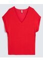 Blusa Para Mujer Manga Corta Color Rojo Marca Ostu #40121060 de Ostu