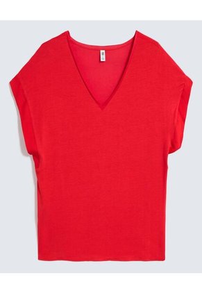 Blusa Para Mujer Manga Corta Color Rojo Marca Ostu #40121060