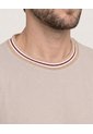 Camiseta Regular Preteñida Klang  Para Hombre Beige Ostu de Ostu