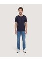 Camiseta Regular Preteñida Klang  Para Hombre Azul Ostu de Ostu