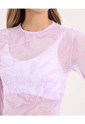 Camiseta Para Mujer Manga Larga Cuello Redondo Color Lila Marca Ostu #40092617