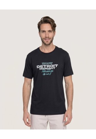 Camiseta Screen Detroit Regular  Para Hombre Negro Ostu Ostu