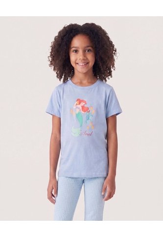Camiseta Ariel De La Sirenita  Infantil Niña Azul Ostu Ostu