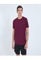 Camiseta Para Hombre Manga Corta Cuello Redondo Color Vino Marca Ostu #60091623 de Ostu