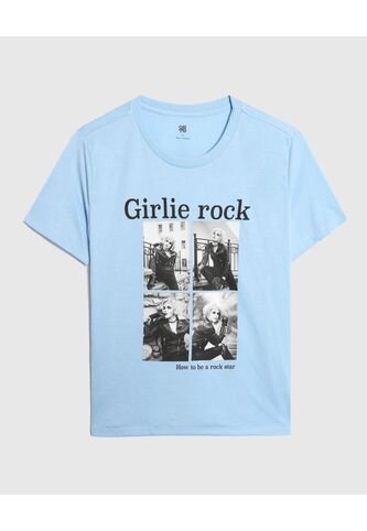 Camiseta Para Mujer Manga Corta Color Azul  Marca Ostu #40092044 Ostu