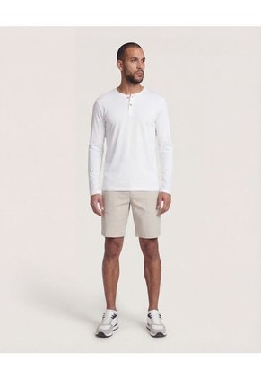 Camiseta  Para Hombre Manga Larga Cuello Henley Color Crema Marca Ostu #60091569