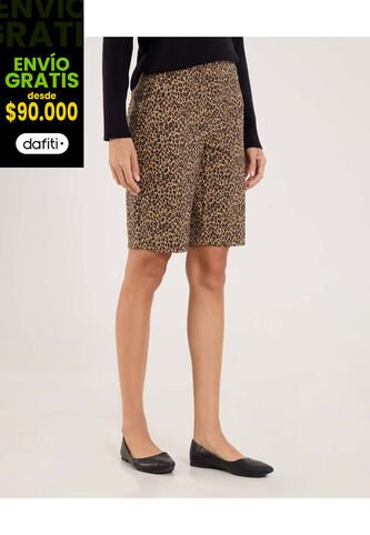 Bermuda Para Mujer Regular Corto Color Café Marca Ostu #40100098 Ostu