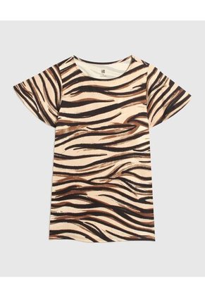 Camiseta Para Mujer Manga Corta Color Beige Marca Ostu #40092227