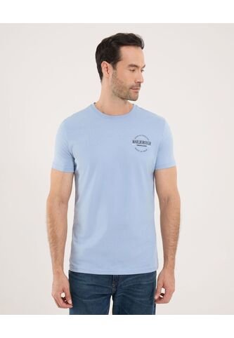 Camiseta Para Hombre Manga Corta Cuello Redondo Color Azul Marca Ostu #60091708 Ostu