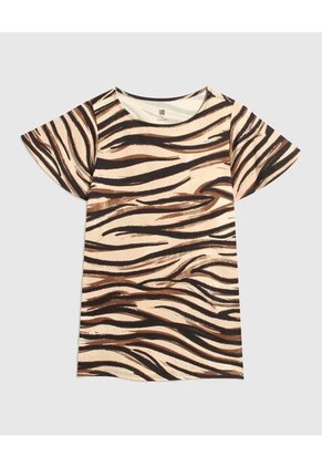 Camiseta Para Mujer Manga Corta Color Beige Marca Ostu #40092227