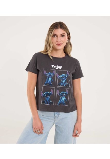 Camiseta Para Mujer Manga Corta Cuello Redondo Color Gris Marca Ostu #40092586