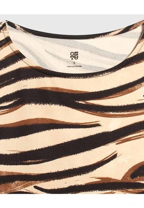 Camiseta Para Mujer Manga Corta Color Beige Marca Ostu #40092227