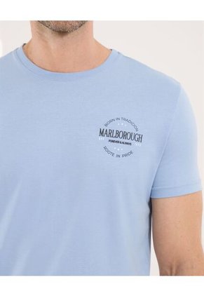 Camiseta Para Hombre Manga Corta Cuello Redondo Color Azul Marca Ostu #60091708