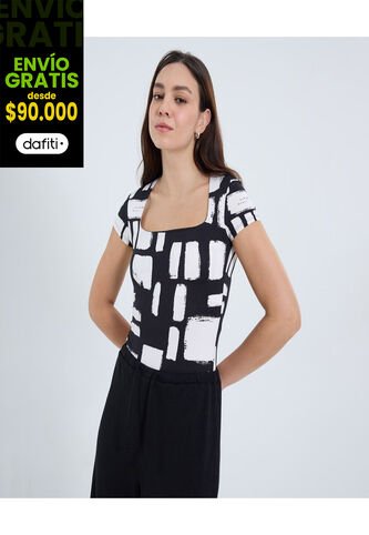 Body Para Mujer Manga Corta Color Negro Marca Ostu #40200175 Ostu