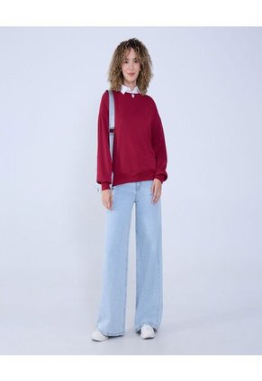 Buzo Para Mujer Cuello Redondo Color Vino Marca Ostu #40060340