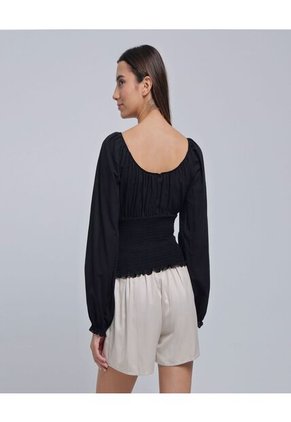 Blusa Para Mujer Manga Larga Color Negro Marca Ostu #40121022