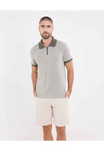 Polo  Para Hombre Cuello Tejido Sin Bolsillo Color Verde Marca Ostu #60110857 Ostu