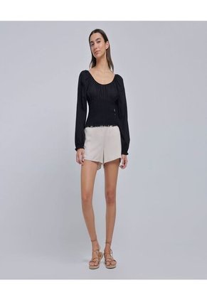 Blusa Para Mujer Manga Larga Color Negro Marca Ostu #40121022