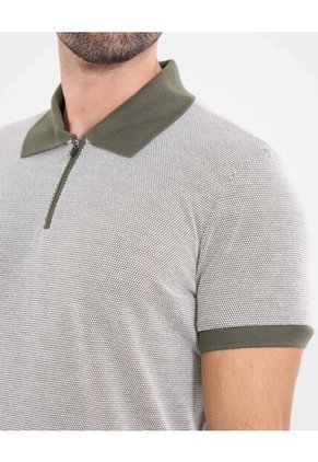 Polo  Para Hombre Cuello Tejido Sin Bolsillo Color Verde Marca Ostu #60110857