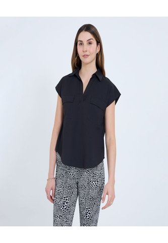 Camisa Para Mujer Manga Corta Color Negro Marca Ostu #40010289 Ostu