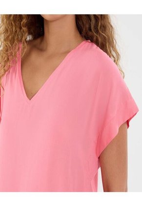 Blusa Para Mujer Manga Corta Color Coral Marca Ostu #40121125