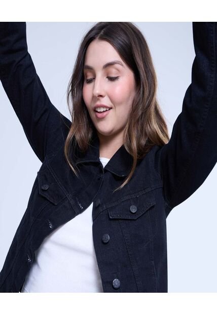 Chaqueta Para Mujer Trucker Color Negro Marca Ostu #40080228