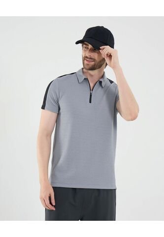 Polo Para Hombre Cuello Maquina Sin Bolsillo Color Gris Marca Ostu #60110785 Ostu