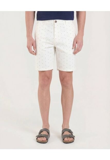 Bermuda  Para Hombre Regular Corto Color Marfil Marca Ostu #60100488