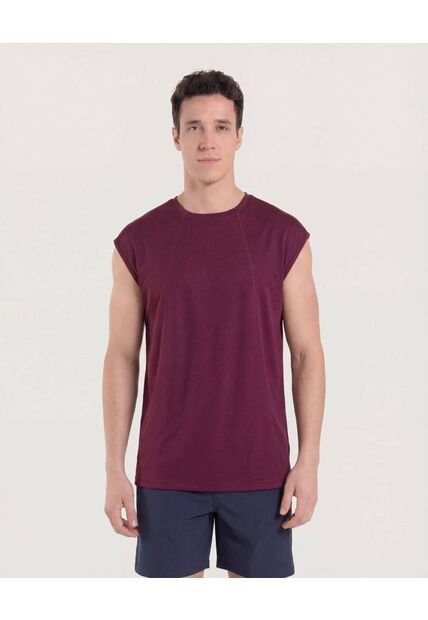 Camiseta  Para Hombre Manga Sisa Cuello Redondo Color Vino Marca Ostu #60091799