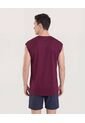 Camiseta  Para Hombre Manga Sisa Cuello Redondo Color Vino Marca Ostu #60091799 de Ostu