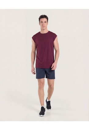 Camiseta  Para Hombre Manga Sisa Cuello Redondo Color Vino Marca Ostu #60091799