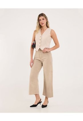 Jean Para Mujer Culotte Color Beige Marca Ostu #40160595