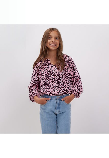 Blusa Para Niña Manga Larga Color Rosado  Marca Ostu #90120039