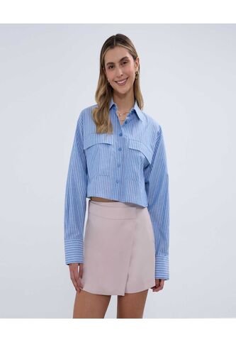 Camisa Para Mujer Manga Larga Color Azul  Marca Ostu #40010250 Ostu