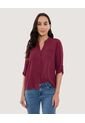 Blusa Para Mujer Manga 3/4 Color Vino Marca Ostu #40121153 de Ostu