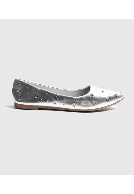 Baletas Para Mujer  Color Plata Marca Ostu #40660002