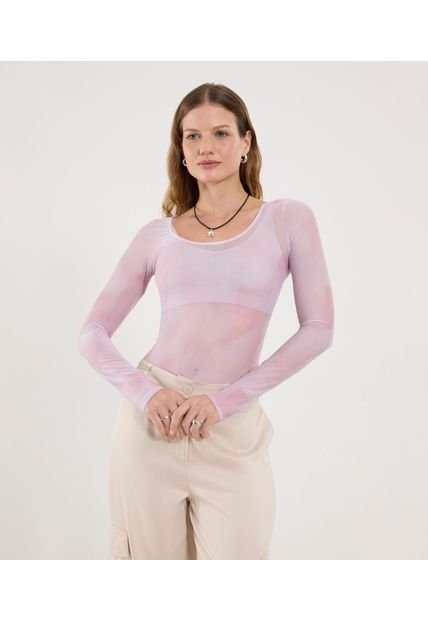 Body Para Mujer Manga Larga Color Rosa Marca Ostu #40200187