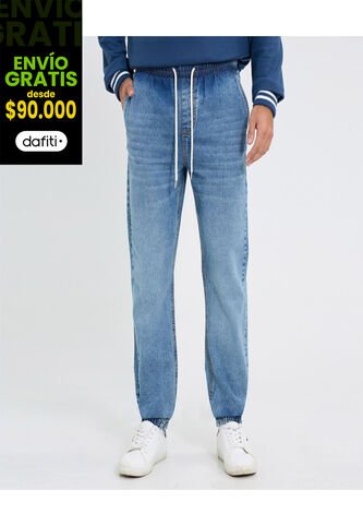 Jean Para Hombre Jogger Color Azul Marca Ostu #60160419 Ostu
