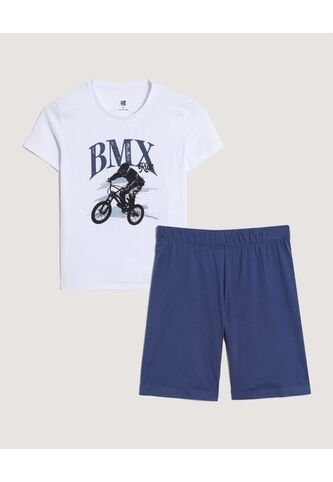 Pijama  Infantil Niño M/C P/C Color Blanco Marca Ostu #80040107 Ostu