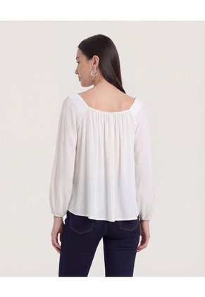 Blusa  Para Mujer Manga 3/4 Color Crudo Marca Ostu #40121274