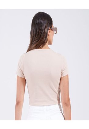 Crop Top Para Mujer Manga Corta Color Piel Marca Ostu #40091828